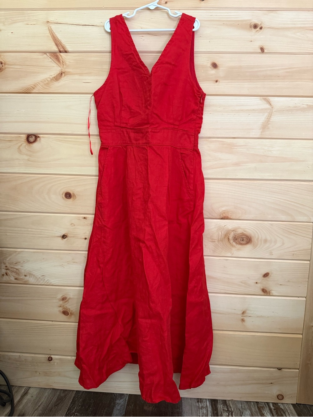 Cynthia Rowley Red V-Neck Sleeveless Maxi Dress